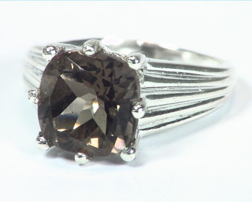 Quarts (smokey) Natural Genuine Gemstone Sterling Silver Ring RSS,632 - Image 2