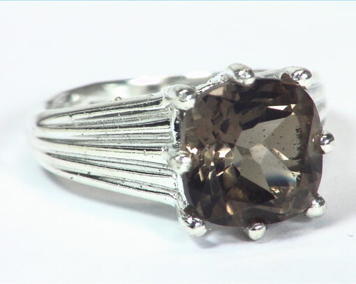 Quarts (smokey) Natural Genuine Gemstone Sterling Silver Ring RSS,632 - Image 3