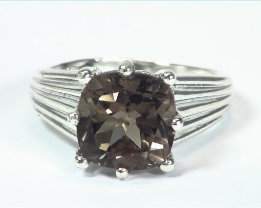 Quarts (smokey) Natural Genuine Gemstone Sterling Silver Ring RSS,632 - Image 7