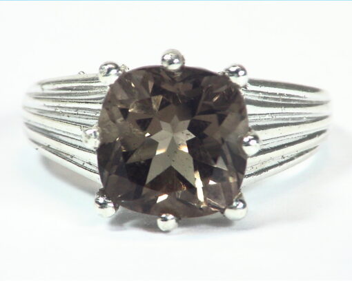 Quarts (smokey) Natural Genuine Gemstone Sterling Silver Ring RSS,632 - Image 5