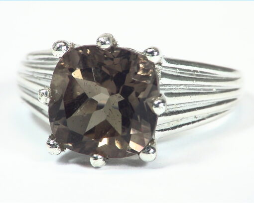Quarts (smokey) Natural Genuine Gemstone Sterling Silver Ring RSS,632 - Image 6