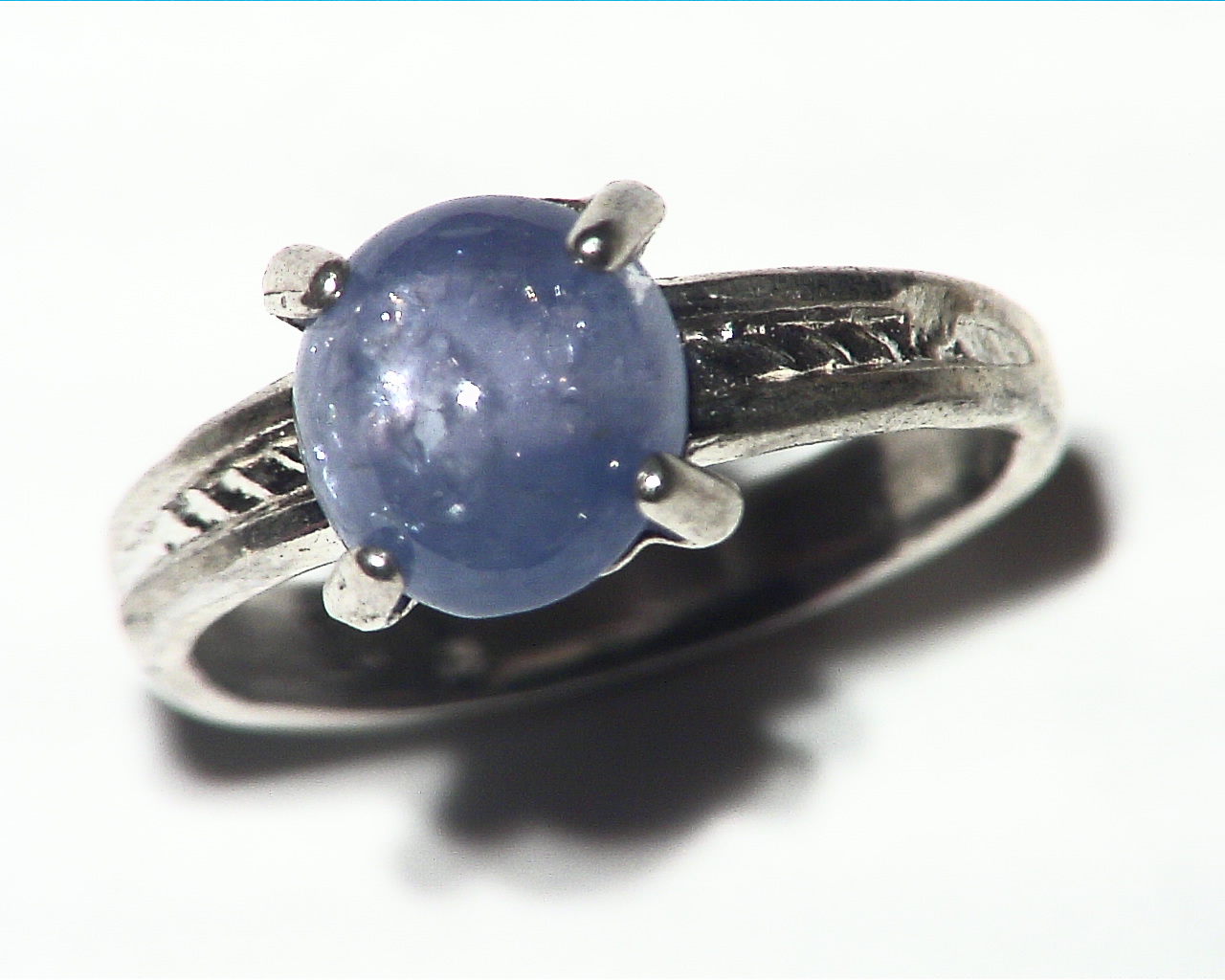 Star Sapphire Natural Genuine Gemstone Sterling Silver Lady,s Ring RSS,633 - Image 2