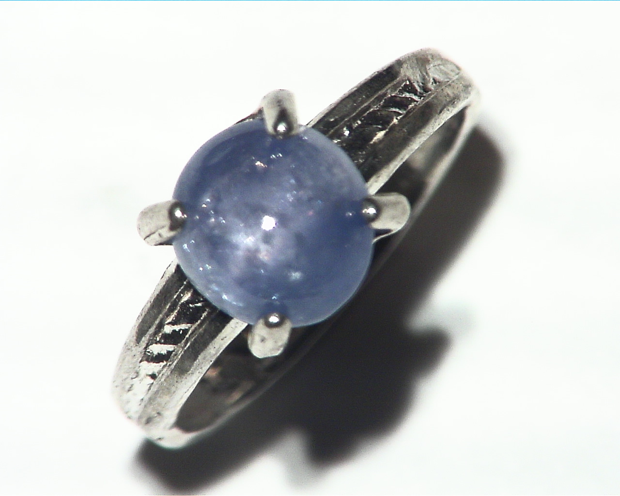Star Sapphire Natural Genuine Gemstone Sterling Silver Lady,s Ring RSS,633 - Image 3