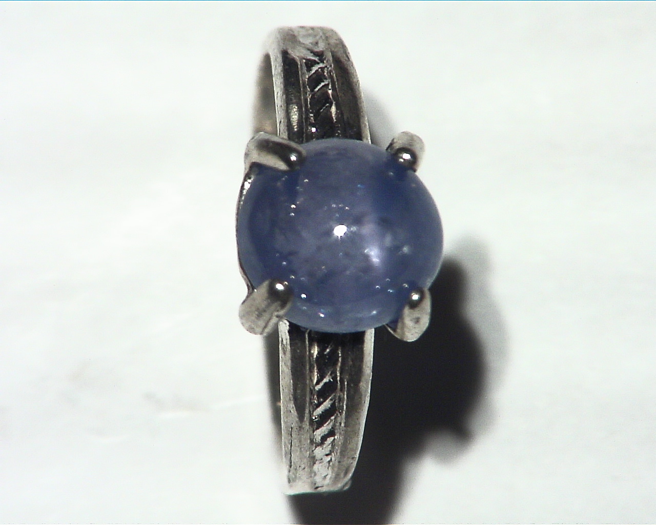 Star Sapphire Natural Genuine Gemstone Sterling Silver Lady,s Ring RSS,633 - Image 4