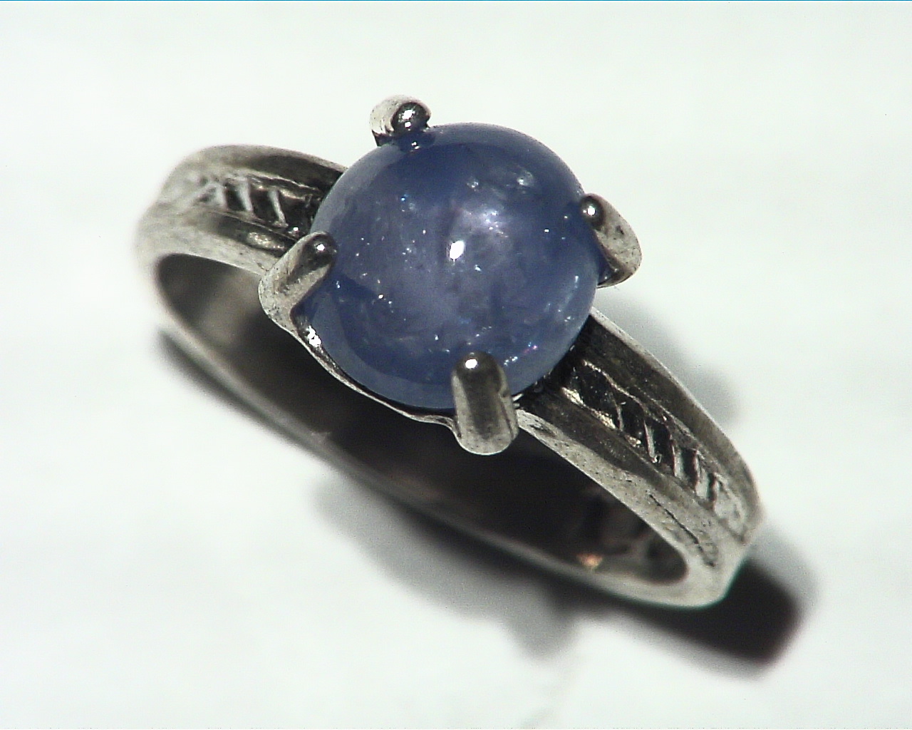 Star Sapphire Natural Genuine Gemstone Sterling Silver Lady,s Ring RSS,633 - Image 5