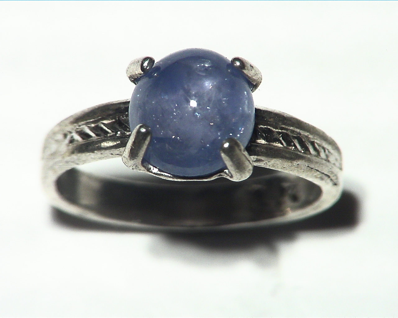 Star Sapphire Natural Genuine Gemstone Sterling Silver Lady,s Ring RSS,633 - Image 6