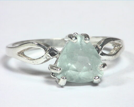 Aquamarine Natural Genuine Gemstone Sterling Silver Lady,s Ring RSS,639 - Image 5