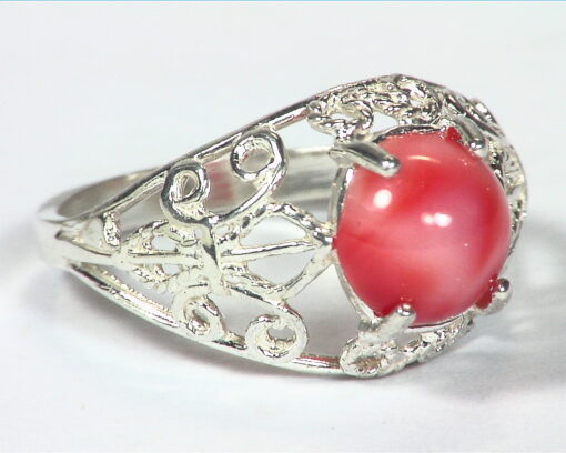 Coral Genuine Sterling Silver Lady,s Ring RSS,685 - Image 3