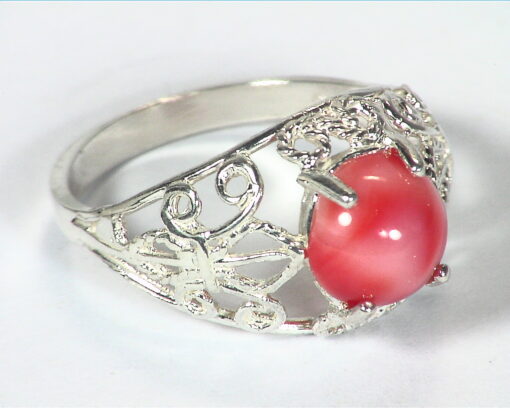 Coral Genuine Sterling Silver Lady,s Ring RSS,685 - Image 6