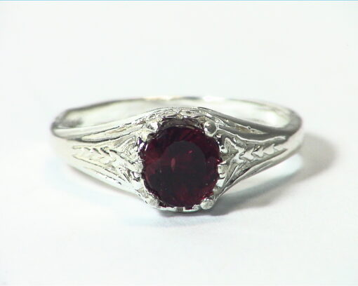 Garnet Natural Genuine Gemstone Sterling Silver Designer Ring RSS,688
