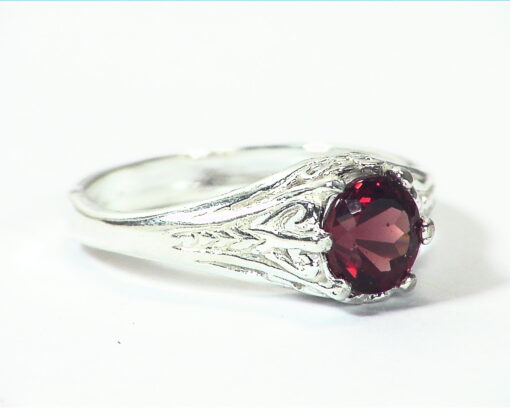 Garnet Natural Genuine Gemstone Sterling Silver Designer Ring RSS,688 - Image 3