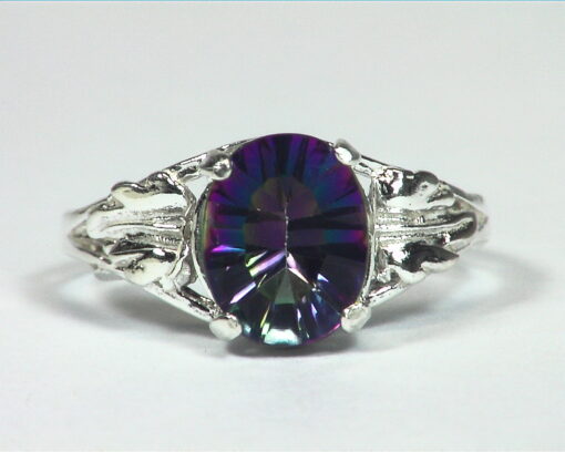 Mystic Topaz Genuine Gemstone Sterling Silver Ring RSS,701