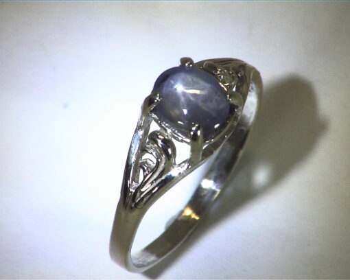 Star Sapphire Natural Genuine Gemstone Sterling Silver Lady,s Ring RSS,705