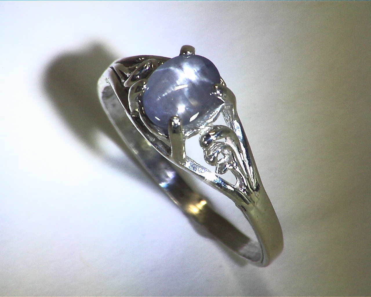 Star Sapphire Natural Genuine Gemstone Sterling Silver Lady,s Ring RSS,705 - Image 2