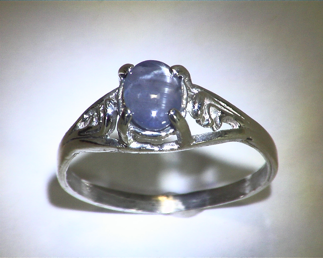 Star Sapphire Natural Genuine Gemstone Sterling Silver Lady,s Ring RSS,705 - Image 5