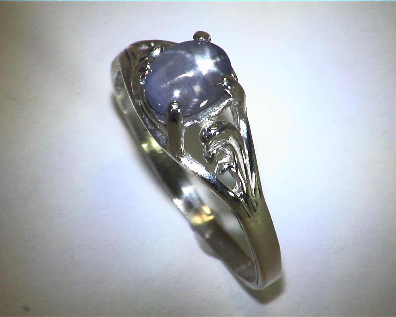 Star Sapphire Natural Genuine Gemstone Sterling Silver Lady,s Ring RSS,705 - Image 3