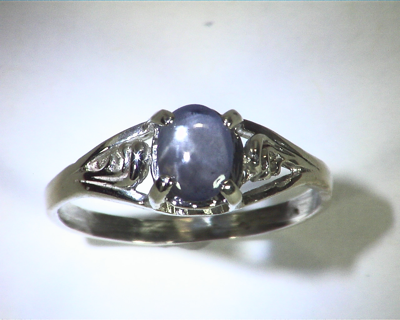 Star Sapphire Natural Genuine Gemstone Sterling Silver Lady,s Ring RSS,705 - Image 4