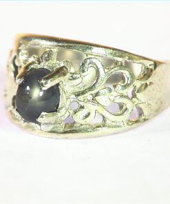 Star Sapphire Natural Genuine Gemstone in Starling Silver Lady,s Ring RSS,789