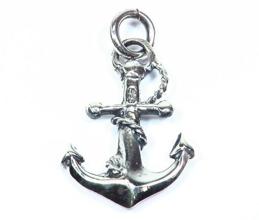Anchor Rhodium Plated Sterling Silver Necklace 18"SSP786I - Image 6