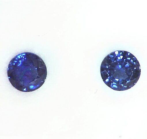 Blue Sapphire,Matched Pair, Round Natural Genuine Gemstones Sri Lanka,GPG,496 - Image 4