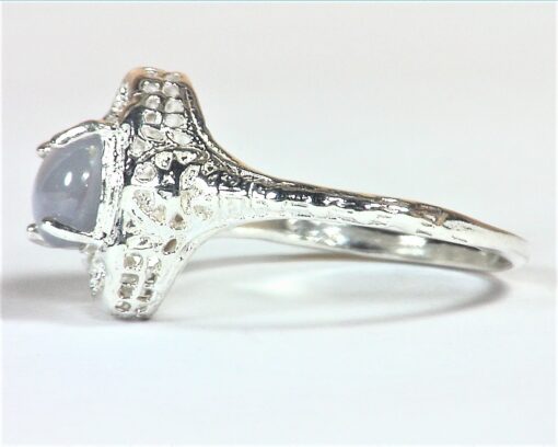 Star Sapphire Natural Genuine Gemstone in Starling Silver Lady,s Ring RSS,1101 - Image 6
