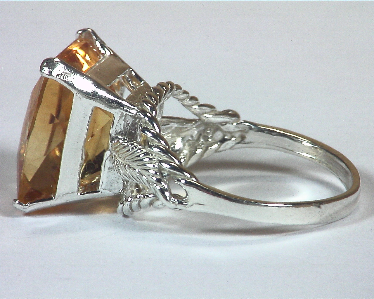Citrine (medera) Genuine Gemstone Sterling silver Ring RSS,1104 - Image 2