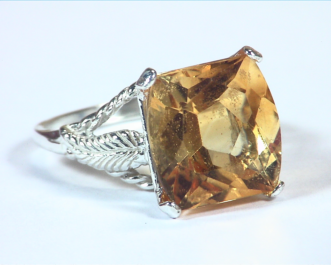 Citrine (medera) Genuine Gemstone Sterling silver Ring RSS,1104 - Image 3