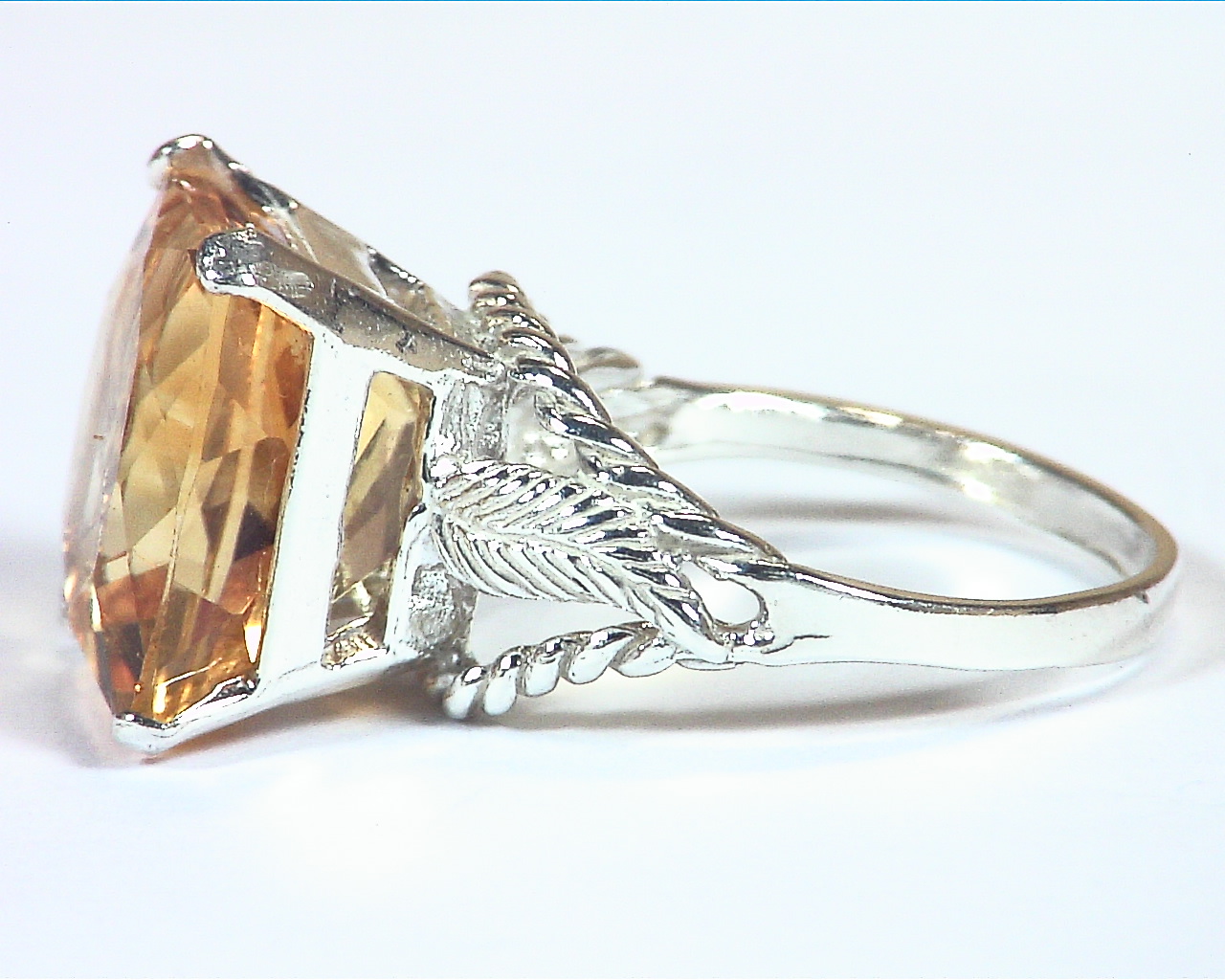 Citrine (medera) Genuine Gemstone Sterling silver Ring RSS,1104 - Image 5