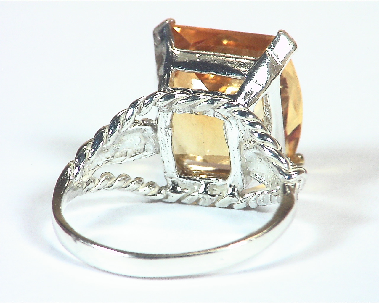 Citrine (medera) Genuine Gemstone Sterling silver Ring RSS,1104 - Image 6