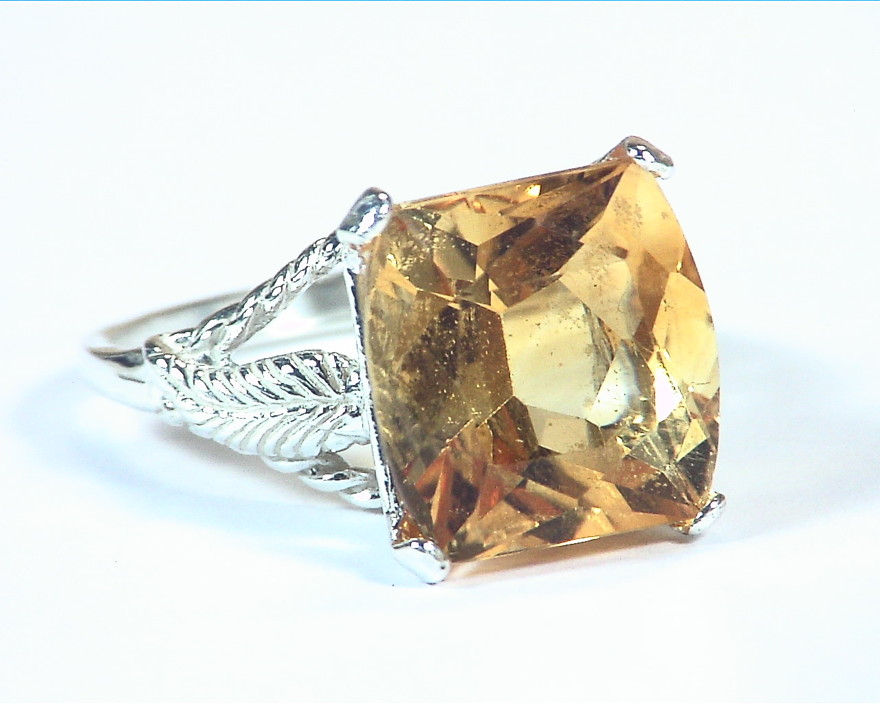 Citrine (medera) Genuine Gemstone Sterling silver Ring RSS,1104 - Image 7