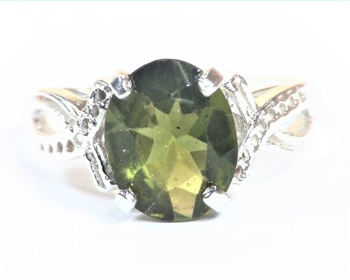 Peridot Natural genuine gemstone Sterling Silver Ring RSS,1107