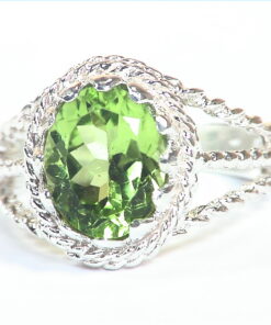 Peridot Natural genuine gemstone Sterling Silver Ring RSS,1109