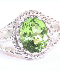 Alternative view of Peridot Natural genuine gemstone Sterling Silver Ring RSS,1109