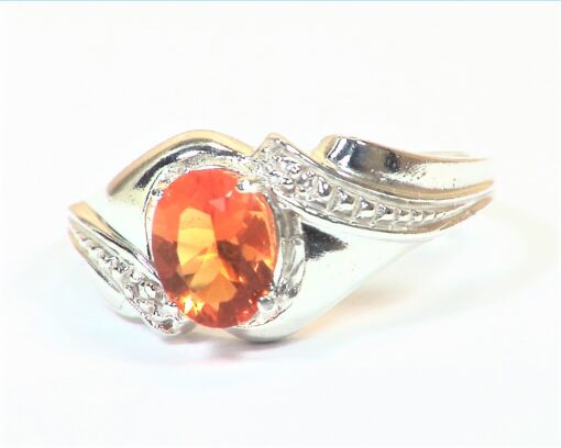 Fire Opal Natural Genuine Gemstone Sterling Silver Ring RSS,1117
