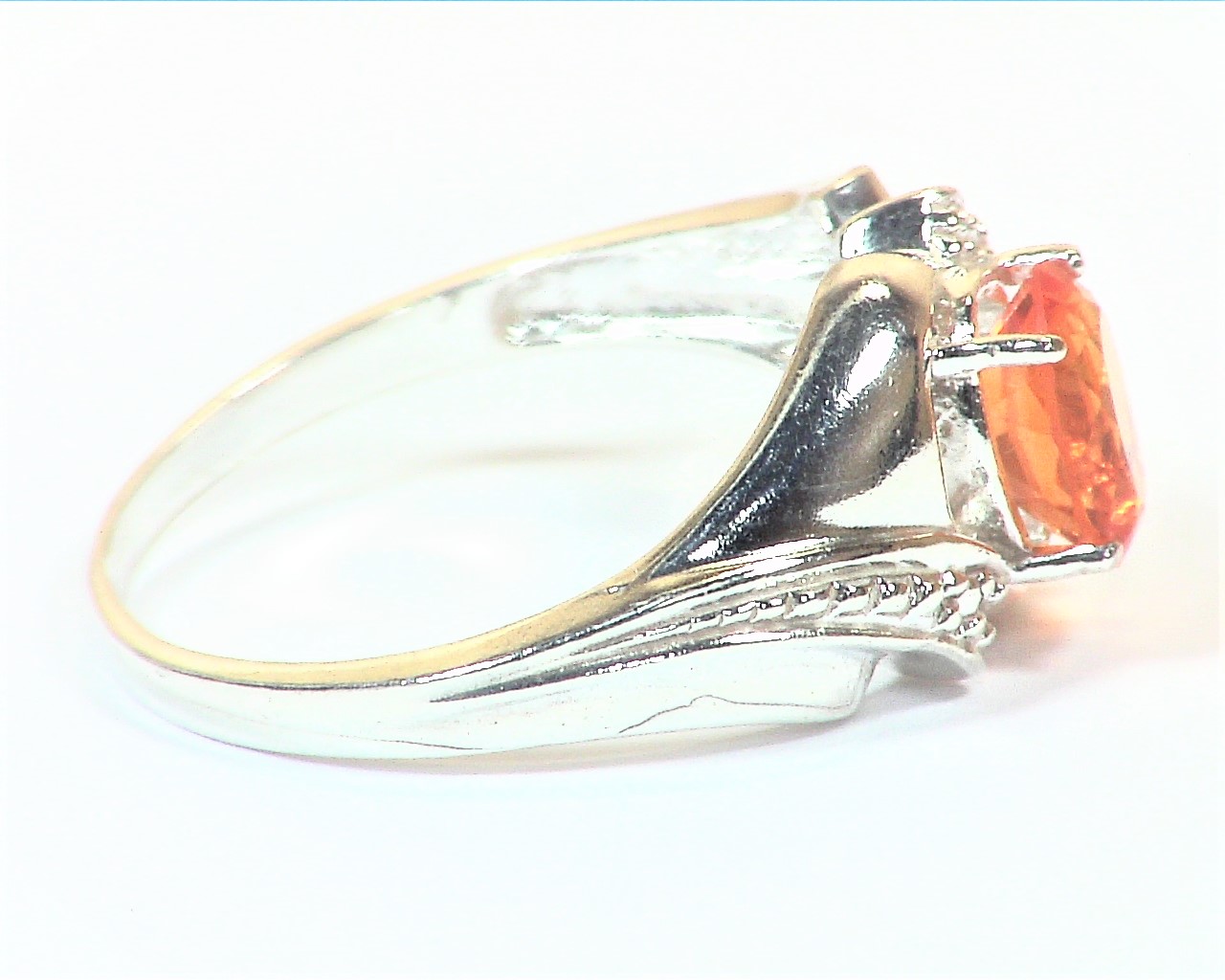 Fire Opal Natural Genuine Gemstone Sterling Silver Ring RSS,1117 - Image 2