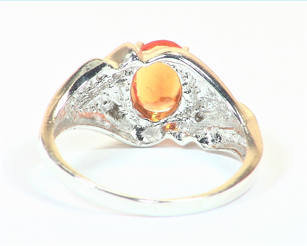 Fire Opal Natural Genuine Gemstone Sterling Silver Ring RSS,1117 - Image 3