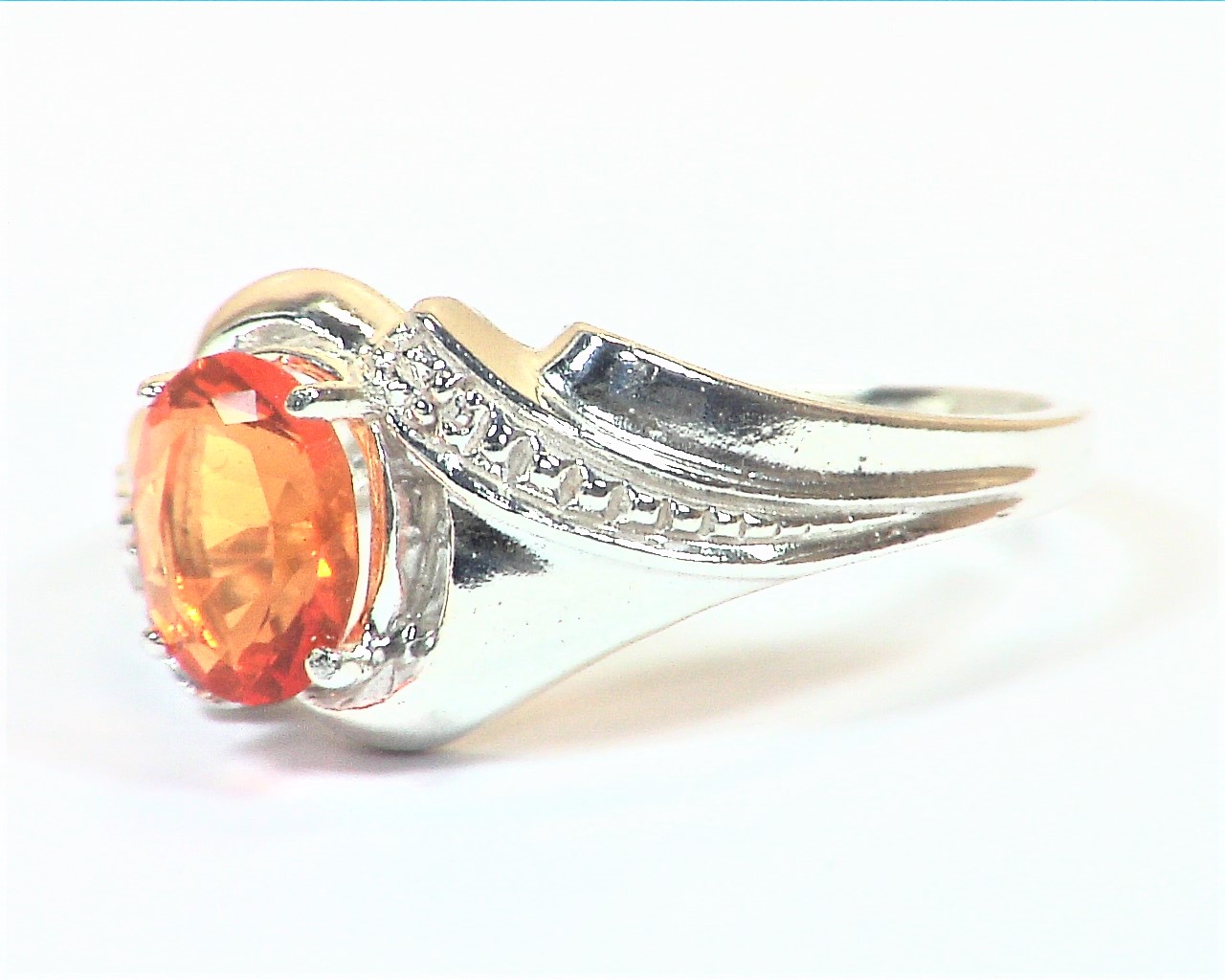 Fire Opal Natural Genuine Gemstone Sterling Silver Ring RSS,1117 - Image 5