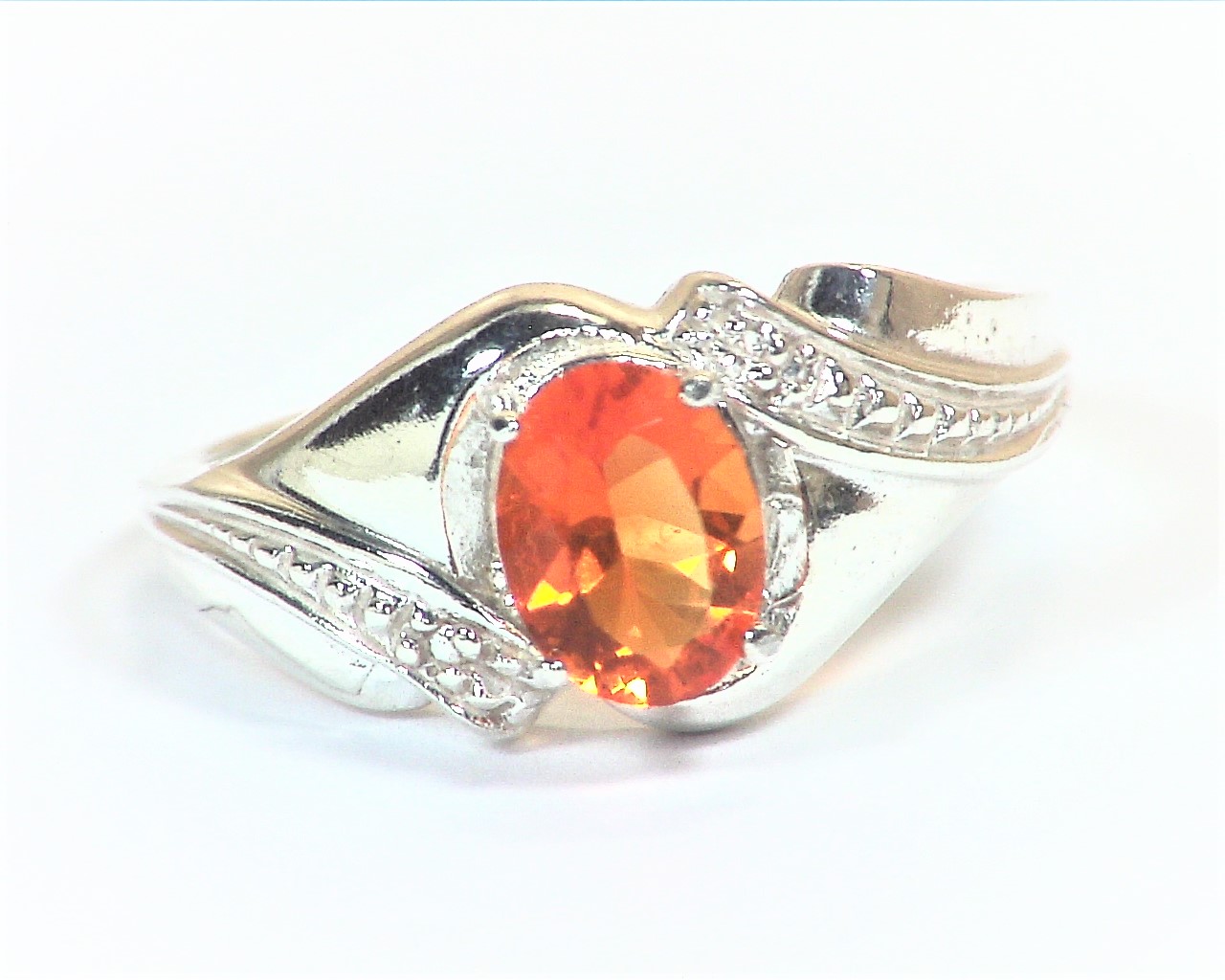 Fire Opal Natural Genuine Gemstone Sterling Silver Ring RSS,1117 - Image 6