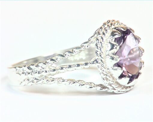 Amethyst Faceted Genuine Gemstone Set in Sterling Silver Ring,RSS,1123 - Image 2