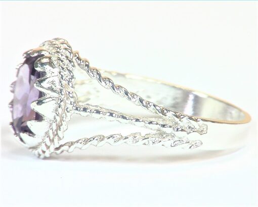 Amethyst Faceted Genuine Gemstone Set in Sterling Silver Ring,RSS,1123 - Image 3