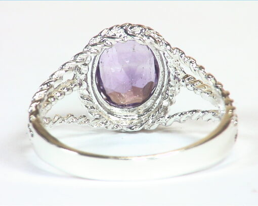 Amethyst Faceted Genuine Gemstone Set in Sterling Silver Ring,RSS,1123 - Image 6