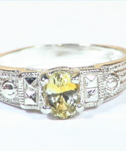 Yellow Sapphire Natural Genuine Gemstone Sterling silver ring RSS,1126