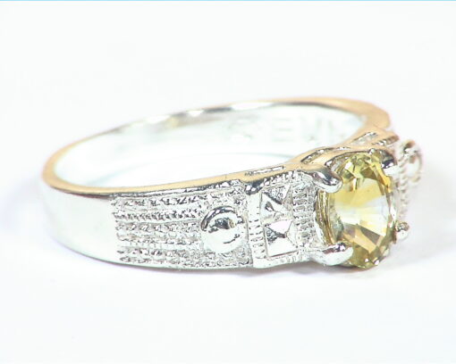 Yellow Sapphire Natural Genuine Gemstone Sterling silver ring RSS,1126 - Image 3