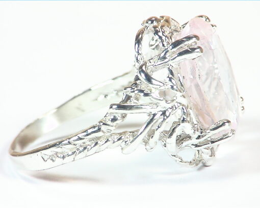 Rose Quartz Natural Genuine Gemstone Sterling Silver Lady,s Ring RSS,1128 - Image 2