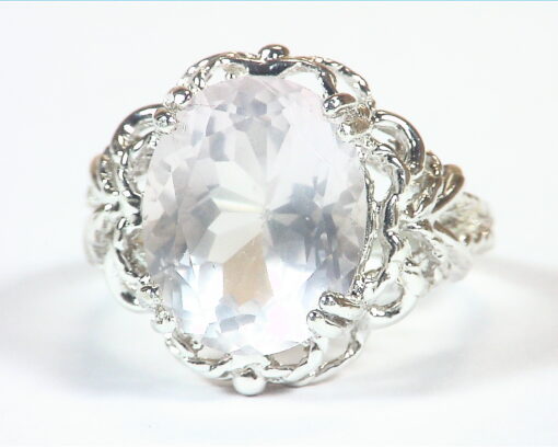 Rose Quartz Natural Genuine Gemstone Sterling Silver Lady,s Ring RSS,1128 - Image 4
