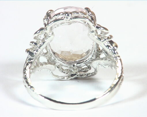 Rose Quartz Natural Genuine Gemstone Sterling Silver Lady,s Ring RSS,1128 - Image 6