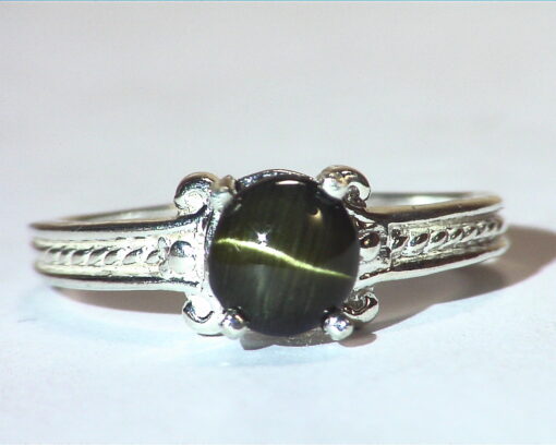 Konrupine Cates Eye Natural Genuine Gemstone Sterling Silver Lady,s Ring RSS1132