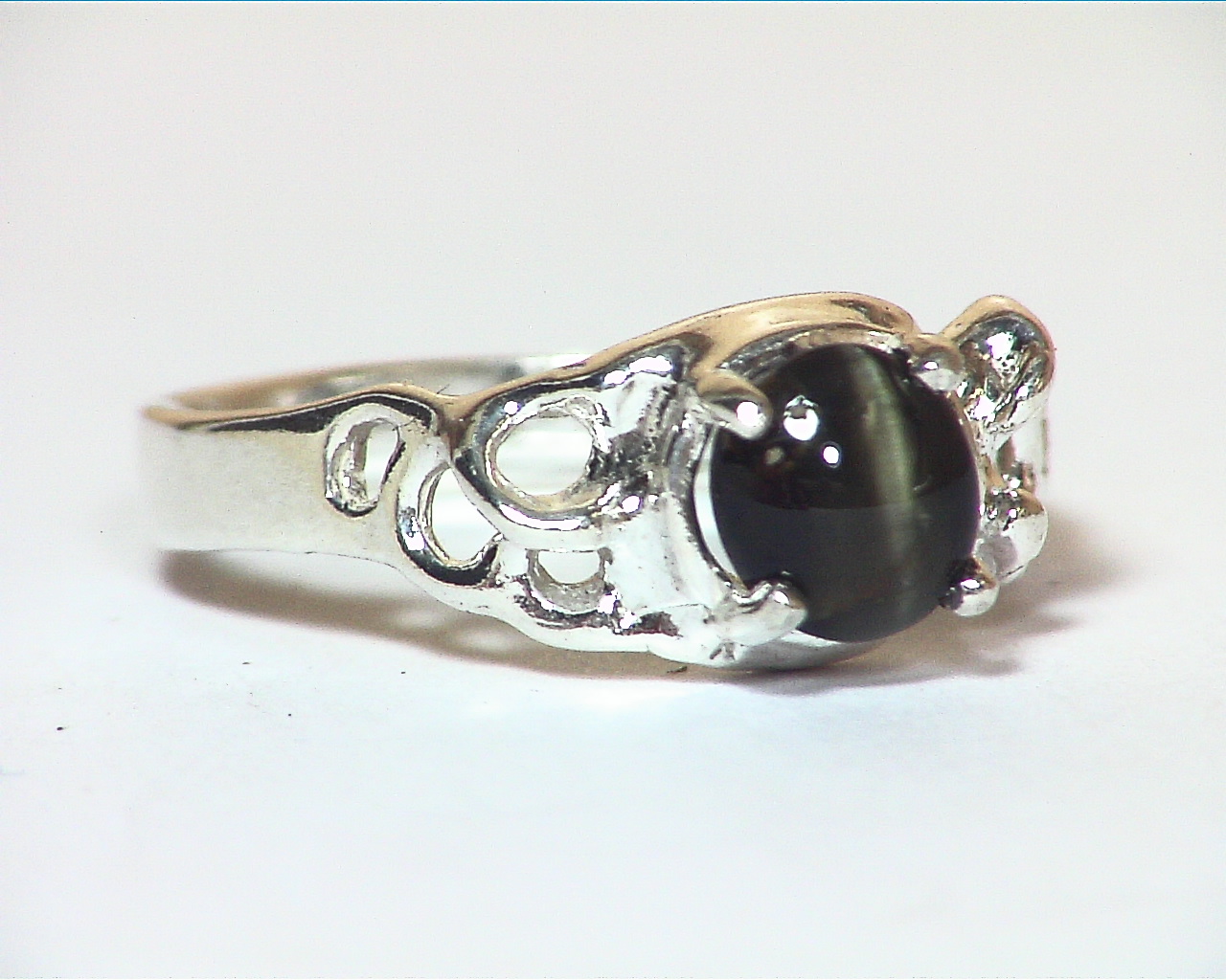 Konrupine Cates Eye Natural Genuine Gemstone Sterling Silver Lady,s Ring RSS1134 - Image 6