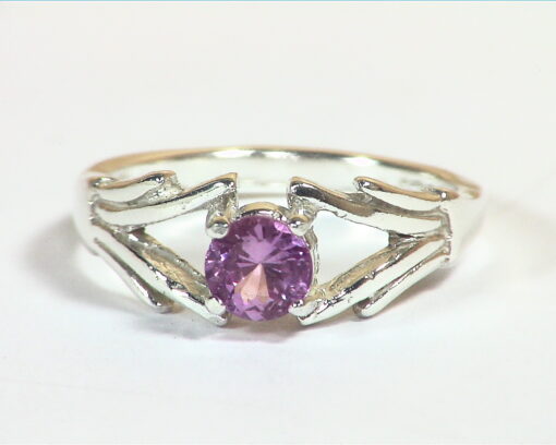 Pink Sapphire Natural Genuine Gemstone Sterling Silver Ring RSS,1135