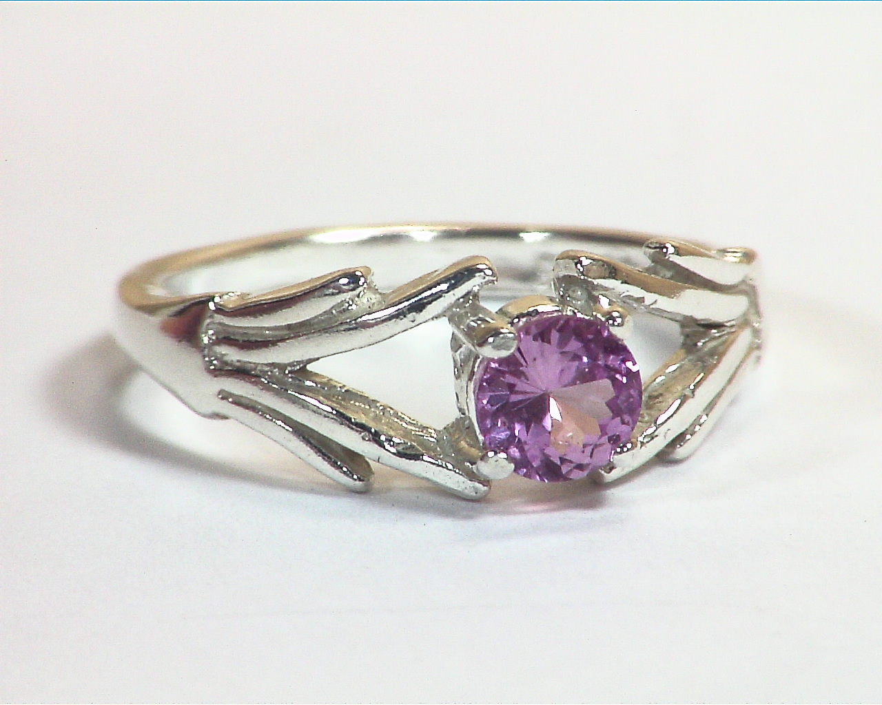 Pink Sapphire Natural Genuine Gemstone Sterling Silver Ring RSS,1135 - Image 2